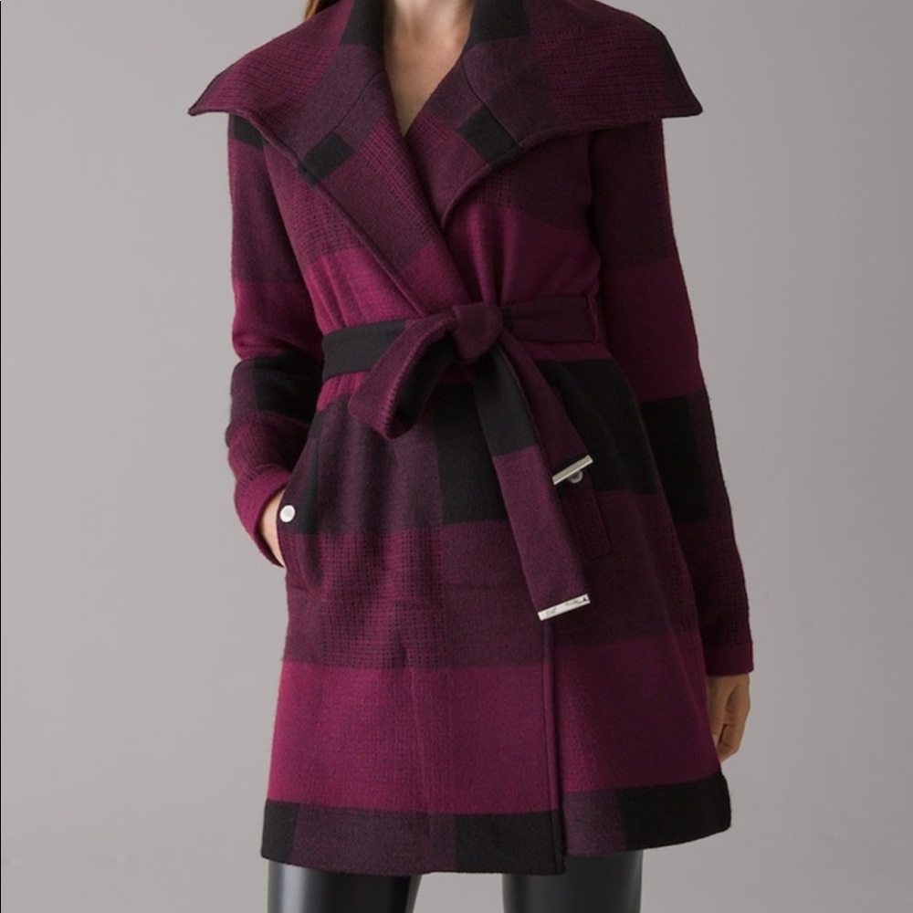 Long Sleeve Plaid Sweater Coat